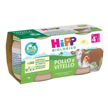 HiPP Biologico Omogeneizzato Pollo e Vitello &ndash; 2 x 80 gr