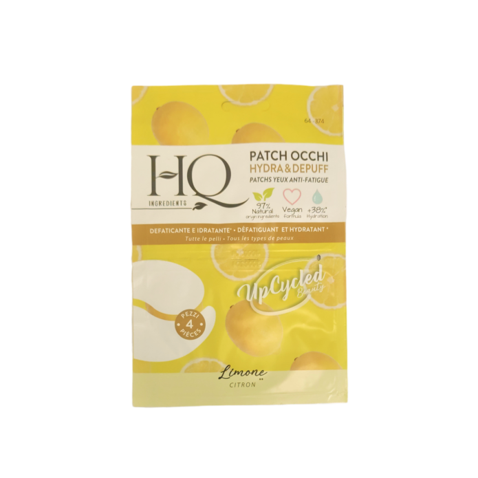 HQ Ingredients Patch Occhi Hydra & Depuff Defaticante ed Idratante Limone 4 Pezzi