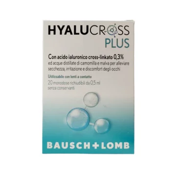 Hyalucross Plus Gocce Oculari 20 Flaconcini Monodose da 0,5 ml - Per gli occhi secchi