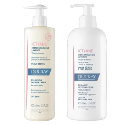 Ducray Ictyane Crema Emolliente 400ml + Crema Doccia Detergente 400ml