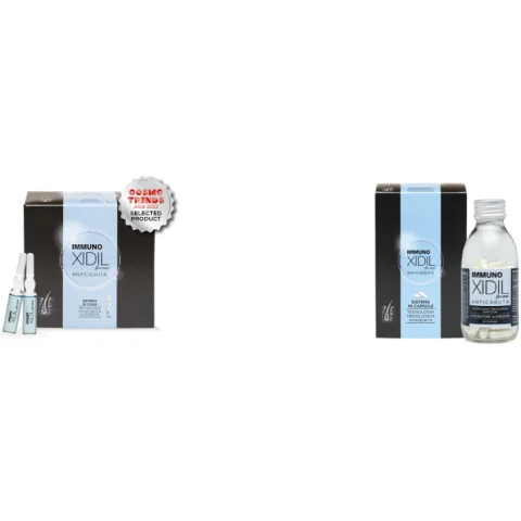 IMMUNOXIDIL Kit Uomo Anticaduta capelli 60 caspule + 15 fiale