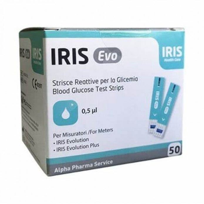 Iris Evo Strisce Glicemia 50 pezzi Reagenti per misurazione della glicemia