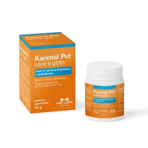 Karenal Pet Polvere Cane e Gatto Polvere 50 gr - Per stati di carenza di potassio e ipokaliemia