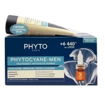 Kit Phytocyane Uomo Trattamento Anticaduta fiale + shampoo