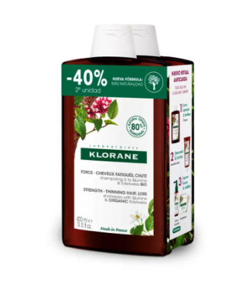 Klorane Shampoo alla Chinina 2 flaconi da 400ml