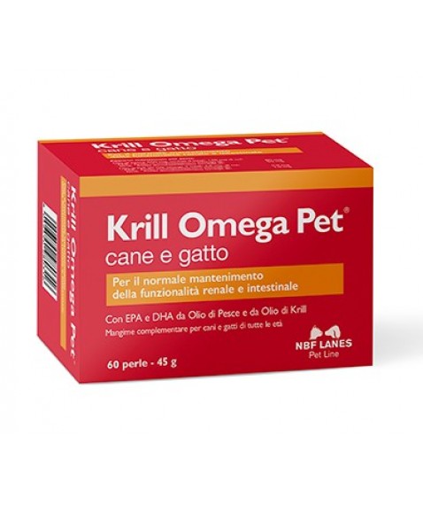 Krill Omega Pet Cane e Gatto 60 Perle - Per il normale mantenimento della funzionalità renale e intestinale