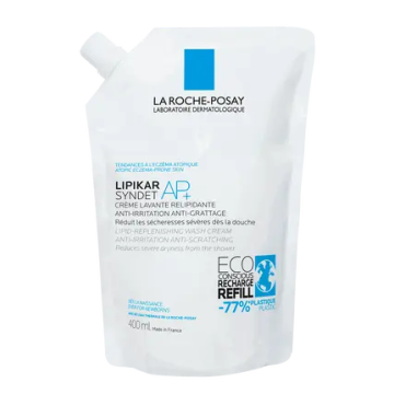 La Roche Posay Lipikar Syndet AP+ Anti-Prurito Ricarica Eco-Sostenibile 400 ml Detergente corpo