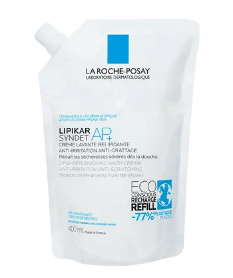 La Roche Posay Lipikar Syndet AP+ Anti-Prurito Ricarica Eco-Sostenibile 400 ml Detergente corpo 