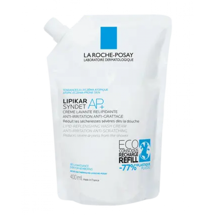 La Roche Posay Lipikar Syndet AP+ Anti-Prurito Ricarica Eco-Sostenibile 400 ml Detergente corpo 