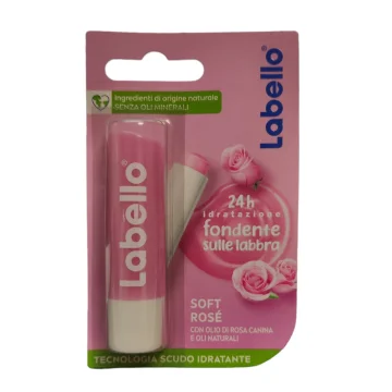Labello Balsamo Labbra Soft Ros&eacute; con Olio di Rosa Canina e Oli Naturali 1 Stick 4,8 gr