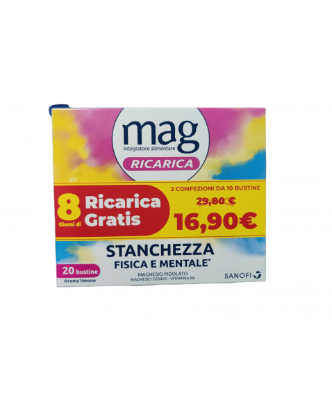 Mag Ricarica Stanchezza Fisica e Mentale 20 Bustine (2 Confezioni da 10 bustine)