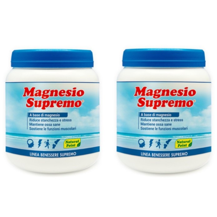 Magnesio Supremo Natural Point in Polvere Bipacco 2 Confezioni da 300 gr