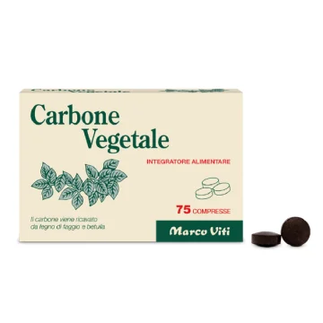 Carbone Vegetale Marco Viti 75 Compresse - Integratore alimentare contro il gonfiore addominale