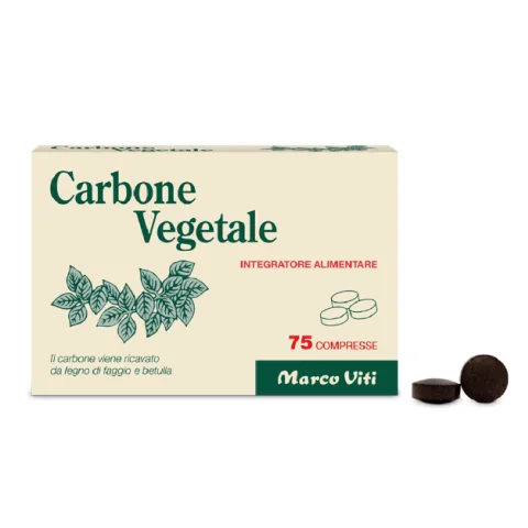 Carbone Vegetale Marco Viti 75 Compresse - Integratore alimentare contro il gonfiore addominale