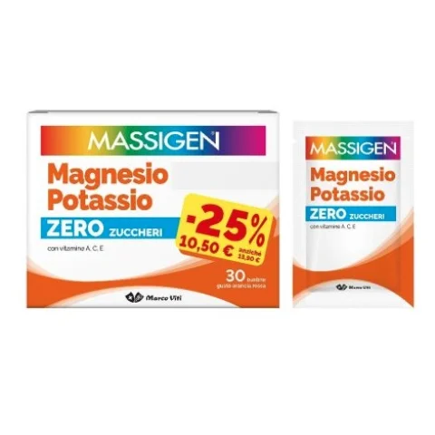 Massigen Magnesio Potassio Zero Zuccheri 30 bustine
