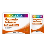 Massigen Magnesio e Potassio Forte Zero Zuccheri Arancia Rossa 24+6 Bustine 