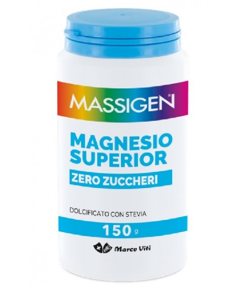 Massigen Magnesio Superior Zero Zuccheri 150 gr in Polvere - Integratore alimentare per ripristinare il livello essenziale di sali minerali necessari al metabolismo del corpo