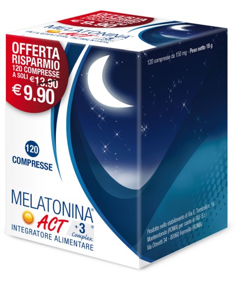 Melatonina ACT+3 Complex 120 Compresse - Integratore per il Sonno