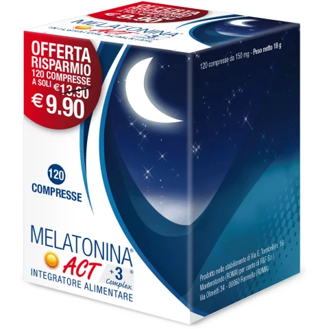 Melatonina ACT+3 Complex 120 Compresse - Integratore per il Sonno