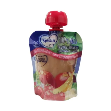 Mellin Merenda 100% Mela Fragola Banana con Vitamina C e Carota Pouch 90 gr