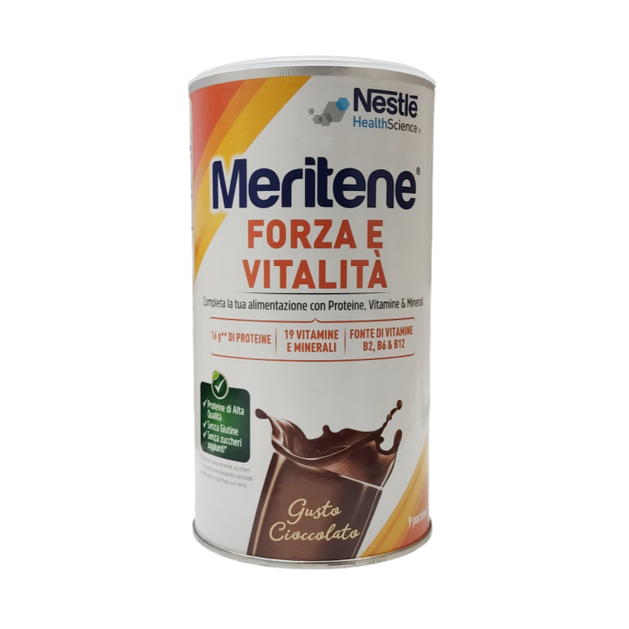 Meritene Forza E Vitalità Gusto Cioccolato 270 gr - Integratore di proteine vitamine e minerali