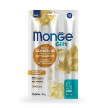 MONGE CANE SNACK GIFT IMMUNITY SUPPORT STICKS CONIGLIO BETAGLUCANI 3PZ 45GR