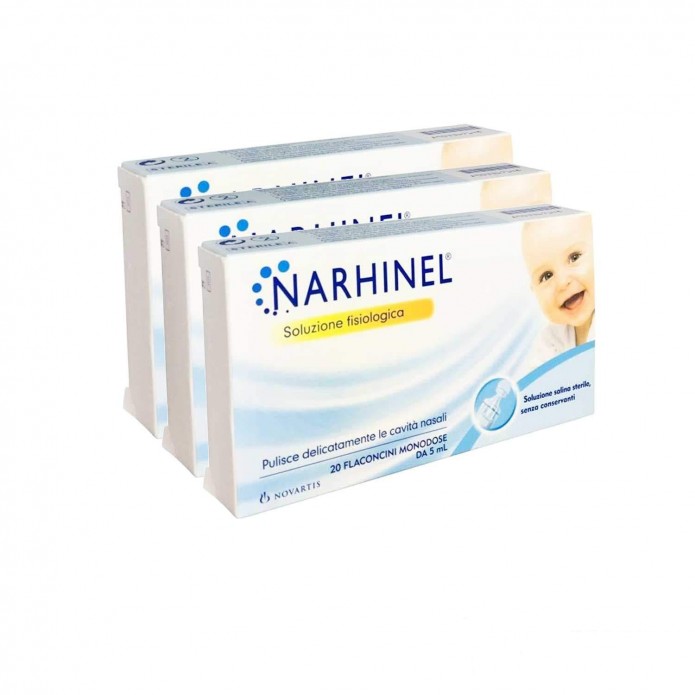 Narhinel Multipack Soluzione Fisiologica X3 + Aspiratore Nasale