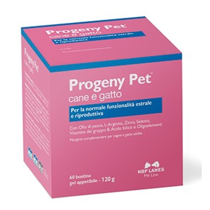 Progeny Pet Cane e Gatto 60 Bustine da 2 gr - Per la normale fertilità delle femmine