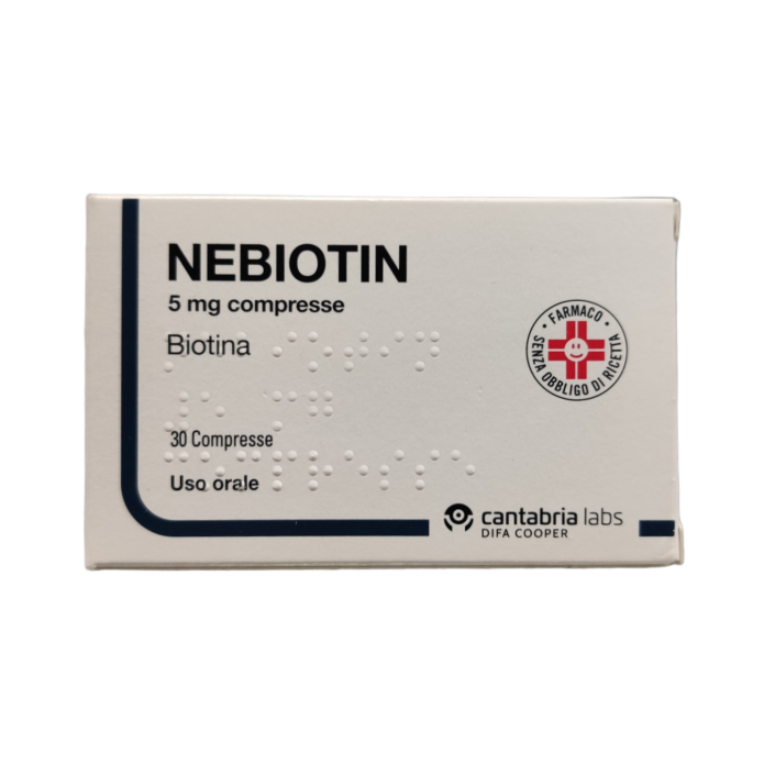Nebiotin 5 mg a base di Biotina 30 Compresse 