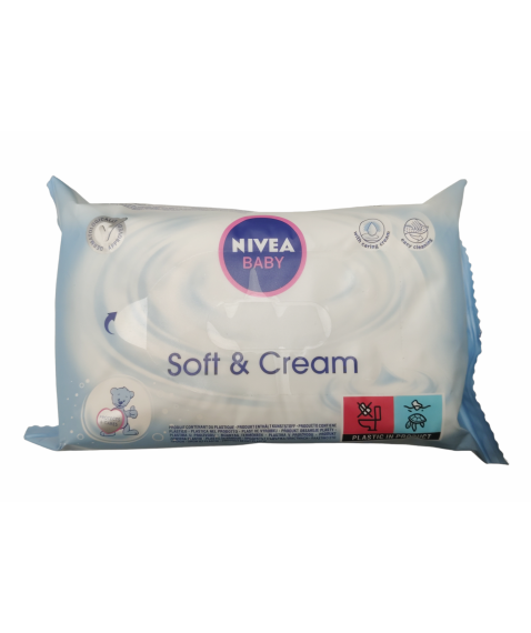 Nivea Baby Salviettine Soft&Cream per la Pelle Delicata dei Bambini 63 Pezzi