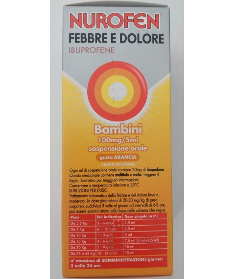 Nurofen Bambini Febbre e Dolore 100mg/5ml 