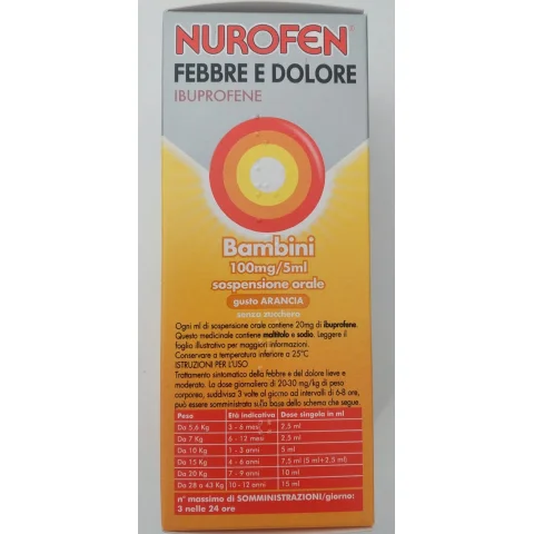 Nurofen Bambini Febbre e Dolore 100mg/5ml Nurofen Bambini Febbre e Dolore 100mg/5ml