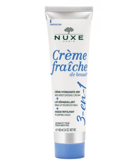 Nuxe Crème fraîche de beauté® 3 in 1 100 ml - Crema idratante 48h Latte struccante Maschera rimpolpante 