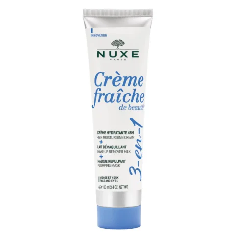 Nuxe Cr&egrave;me fra&icirc;che de beaut&eacute;&reg; 3 in 1 100 ml - Crema idratante 48h Latte struccante Maschera rimpolpante