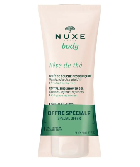 Nuxe Body Duo Rêve de thé Gel Doccia Corpo Rigenerante 2 Tubi da 200 ml