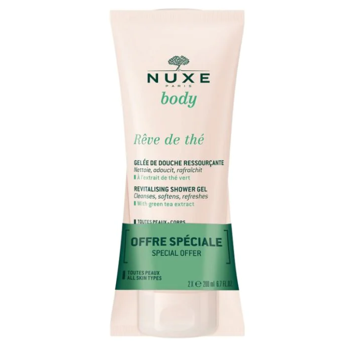 Nuxe Body Duo Rêve de thé Gel Doccia Corpo Rigenerante 2 Tubi da 200 ml