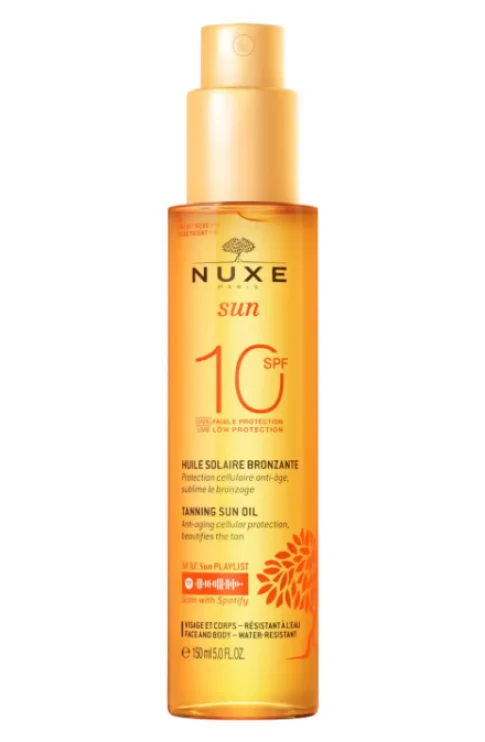 Nuxe Sun Olio Solare Abbronzante SPF10 Viso e Corpo 150 ml Nuxe Sun Olio Solare Abbronzante SPF10 Viso e Corpo 150 ml