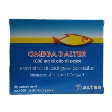 Omega 3 Alter 1000 mg 20 Capsule Molli - Integratore alimentare per una normale funzione cardiaca e una normale pressione sanguigna