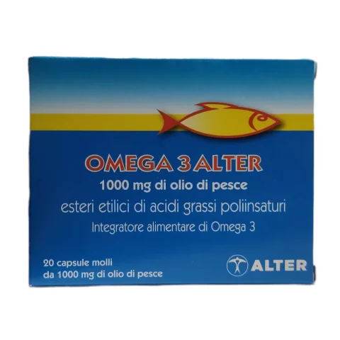 Omega 3 Alter 1000 mg 20 Capsule Molli - Integratore alimentare per una normale funzione cardiaca e una normale pressione sanguigna