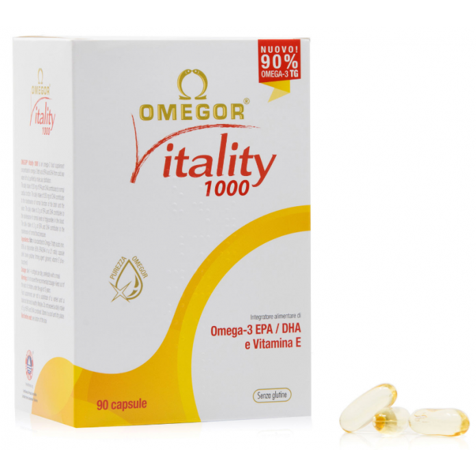 Omegor Vitality 1000 90 Capsule - Integratore alimentare di omega-3 EPA DHA e vitamina E