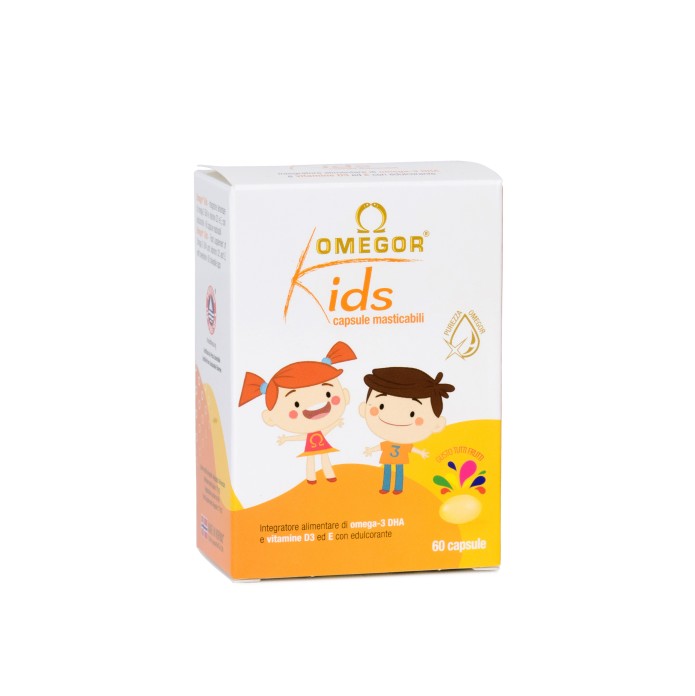Omegor Kids 60 Capsule Masticabili - Integratore di  omega-3  vitamine D3 ed E per bambini
