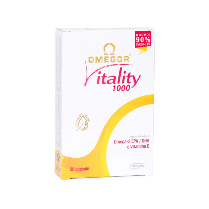 Omegor Vitality 1000 30 Capsule - Integratore di Omega-3 per i trigliceridi e la normale funzione cardiaca