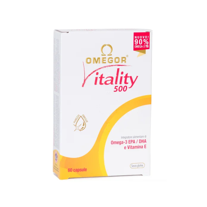 Omegor Vitality 500 60 Capsule - Integratore di Omega-3 per la normale funzione cardiaca e i trigliceridi