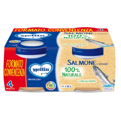 Mellin omogeneizzato Salmone e Verdure 4 vasetti x 80 grammi
