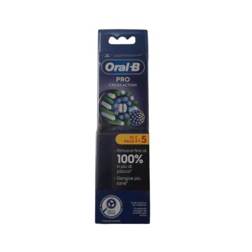 ORAL-B PRO REFILL CROSS ACTION 5 TESTINE DI RICAMBIO DI COLORE NERO PER SPAZZOLINO ELETTRICO ORAL-B
