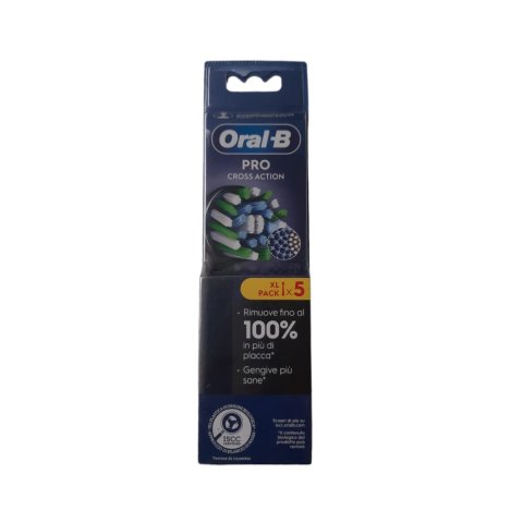 ORAL-B PRO REFILL CROSS ACTION 5 TESTINE DI RICAMBIO DI COLORE NERO PER SPAZZOLINO ELETTRICO ORAL-B ORAL-B PRO REFILL CROSS ACTION 5 TESTINE DI RICAMBIO DI COLORE NERO PER SPAZZOLINO ELETTRICO ORAL-B