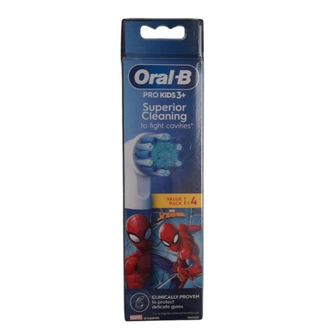 ORAL-B 4 Testine di Ricambio per Spazzolino Elettrico Oral-B Pro Kids 3+ Marvel Spiderman ORAL-B 4 Testine di Ricambio per Spazzolino Elettrico Oral-B Pro Kids 3+ Marvel Spiderman