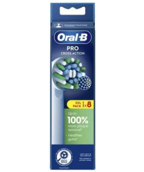 ORAL-B 8 testine di ricambio per spazzolini elettrici Cross Action 