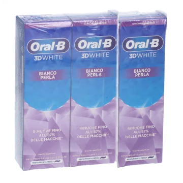 Oral-B 3D White Dentifricio Bianco Perla Tripack - tre tubetti x 75ml