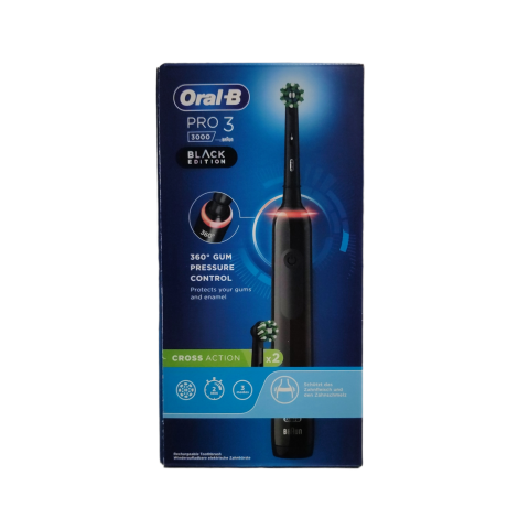 Oral-B Pro3 3000 Spazzolino Elettrico Ricaricabile Nero + 2 Refill Oral-B Pro3 3000 Spazzolino Elettrico Ricaricabile Nero + 2 Refill